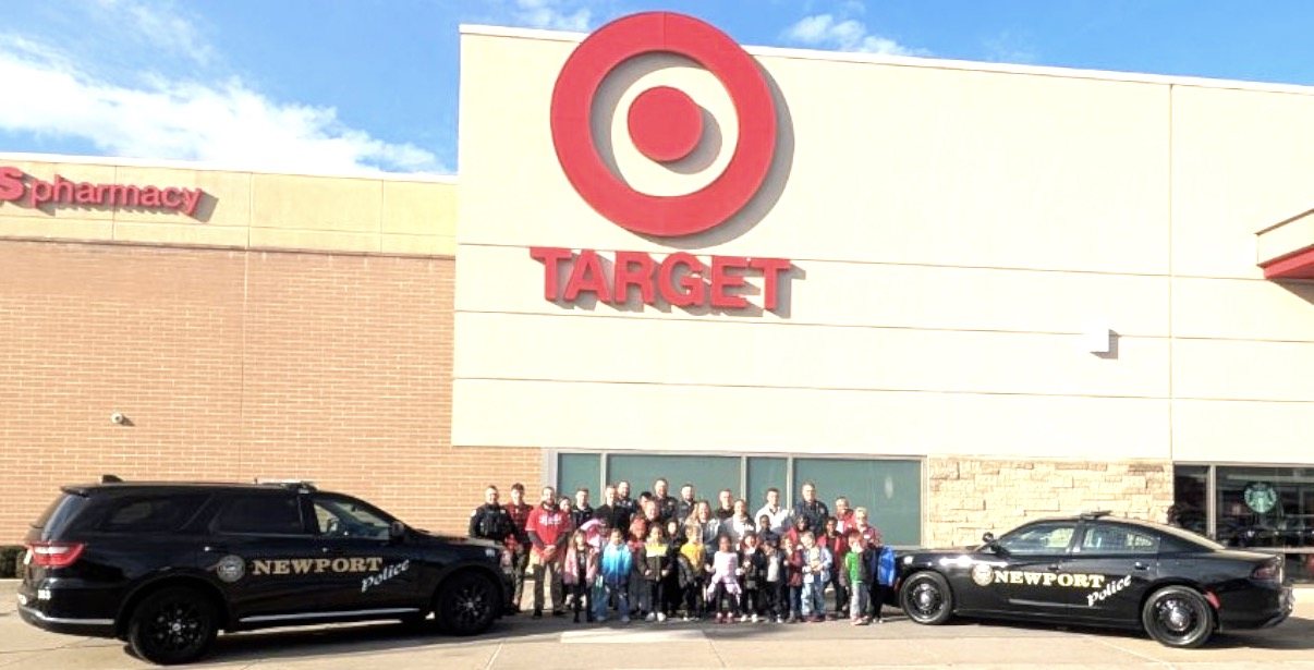 Heroes and Helpers event with Newport Police outside Target