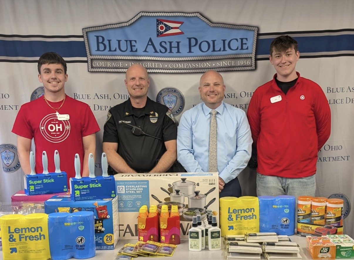 Supply donation event with Blue Ash Police